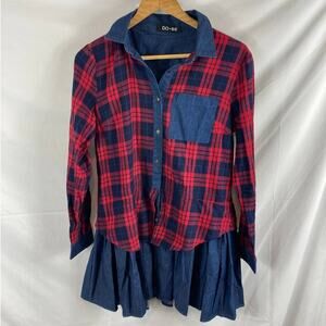 Do+Be Plaid Ruffle Bottom Dress Size small